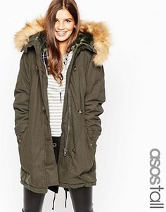 Куртка с подкладкой в клетку ASOS TALL MA1 - Зеленый