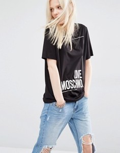 Футболка с логотипом Love Moschino - Черный