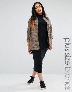 Трикотажное платье миди с высокой горловиной эксклюзивно для Missguided Plus - Черный