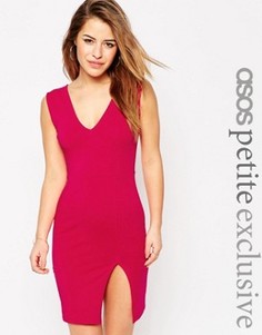 Облегающее платье мини с разрезом на юбке ASOS PETITE - Фиолетовый