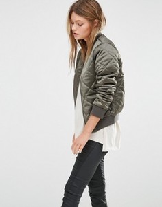 Стеганый бомбер New Look - Зеленый