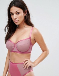Комбинируемый сетчатый бюстгальтер на косточках ASOS FULLER BUST, 30DD-38G - Розовый