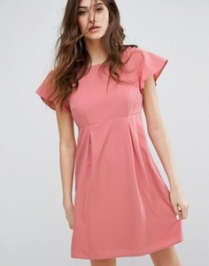 Платье с оборками оттенка пыльной розы Vero Moda Emma - Розовый