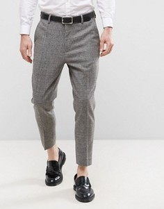 Темно-серые фактурные укороченные брюки ASOS - Серый