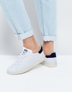 Сине-белые кроссовки adidas Originals Primeknit Stan Smith - Белый