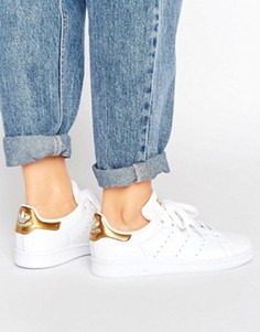 Золотисто-белые кроссовки adidas Originals Stan Smith - Белый
