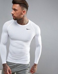 Белый лонгслив Nike Training Compression 703088-100 - Белый