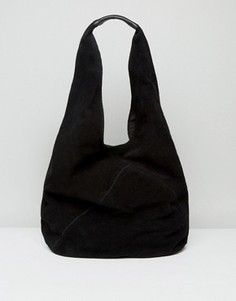 Замшевая сумка на плечо ASOS - Черный
