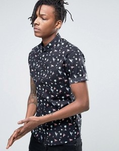 Рубашка скинни с принтом ASOS - Черный