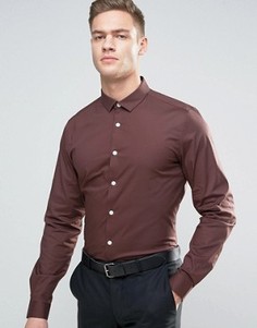 Коричневая узкая рубашка из эластичной ткани ASOS - Коричневый