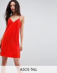 Плиссированное платье ASOS TALL - Розовый