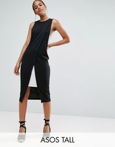 Платье-футляр в стиле колор блок с запахом ASOS TALL - Мульти