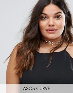 Ожерелье-чокер с лепестками ASOS CURVE Vine - Золотой