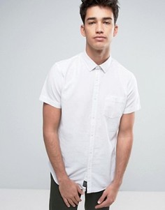 Рубашка из хлопка и льна с короткими рукавами Threadbare - Белый