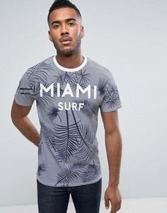 Футболка с принтом Miami Surf Threadbare - Темно-синий