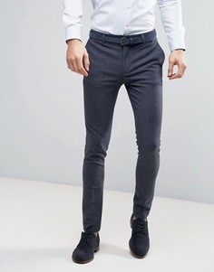 Синие супероблегающие брюки в клеточку ASOS WEDDING - Синий