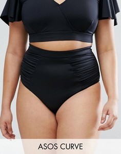 Плавки бикини с завышенной талией ASOS CURVE - Черный