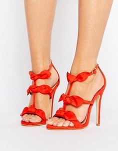 Красные сандалии на каблуке с бантами Public Desire - Красный