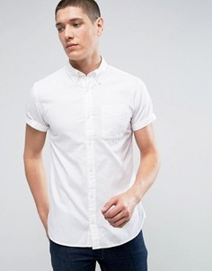 Приталенная оксфордская рубашка с короткими рукавами Jack &amp; Jones Premium - Белый