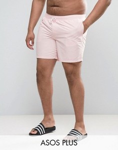 Розовые шорты для плавания средней длины ASOS PLUS - Розовый