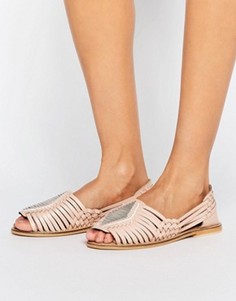 Кожаные сандалии ASOS JUNE BUD - Бежевый