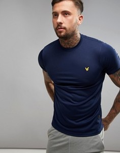 Темно-синяя футболка с сетчатой вставкой Lyle &amp; Scott Fitness Peters - Темно-синий