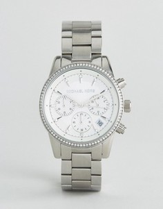 Серебристые металлические часы Michael Kors - Синий