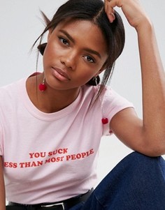 Серьги-подвески с розовыми помпонами ASOS - Розовый