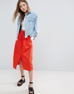 Юбка миди на пуговицах ASOS - Красный