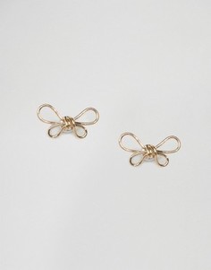 Серьги-гвоздики в виде бантов ASOS - Золотой