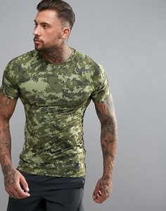Зеленая компрессионная футболка с камуфляжным принтом Nike Training 828180-387 - Зеленый