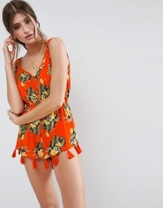Пижамный комбинезон с ярким тропическим принтом ASOS - Мульти
