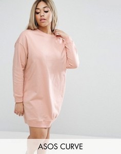 Oversize-платье из трикотажа ASOS CURVE - Розовый