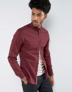 Красная узкая рубашка из эластичной саржи ASOS - Красный
