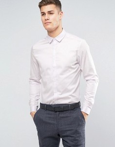 Лиловая узкая рубашка из эластичного сатина ASOS WEDDING - Фиолетовый