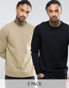 2 свитшота (черный/бежевый) ASOS - СКИДКА - Мульти