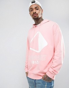 Oversize-худи с принтом ASOS - Розовый