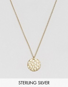 Ожерелье из позолоченного серебра с подвеской-монетой ASOS - Золотой