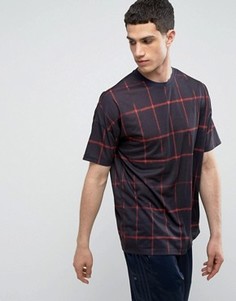 Oversize-футболка в решетчатую клетку ASOS - Темно-синий