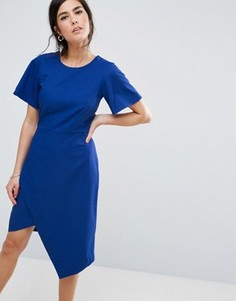 Платье-футляр с разрезом Closet London - Синий