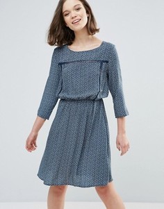 Платье с цветочным принтом Ichi - Темно-синий