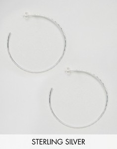 Тонкие серебряные серьги-кольца 50 мм ASOS - Серебряный