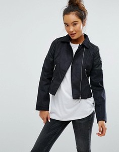 Байкерская полиуретановая куртка Brave Soul - Черный