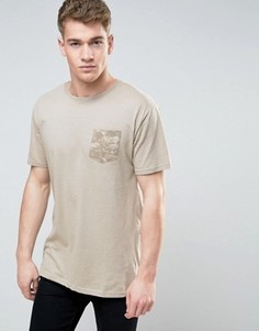 Удлиненная футболка с карманом Brave Soul - Рыжий