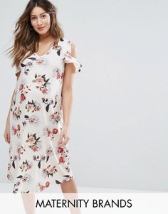 Платье с цветочным принтом и оборками Bluebelle Maternity - Розовый