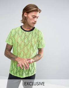 Зеленая кружевная футболка Reclaimed Vintage Inspired - Зеленый