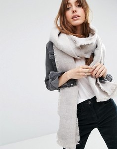 Двухцветный тканый oversize-шарф ASOS - Stone