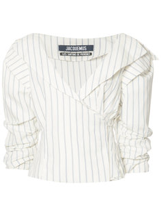 striped ruffled-sleeve blouse Jacquemus