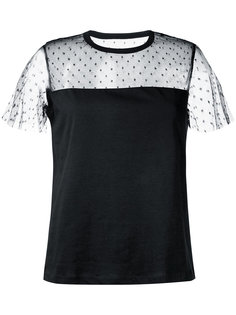 полупрозрачная футболка в горошек  Red Valentino