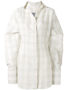 рубашка в клетку с объемными манжетами Jacquemus